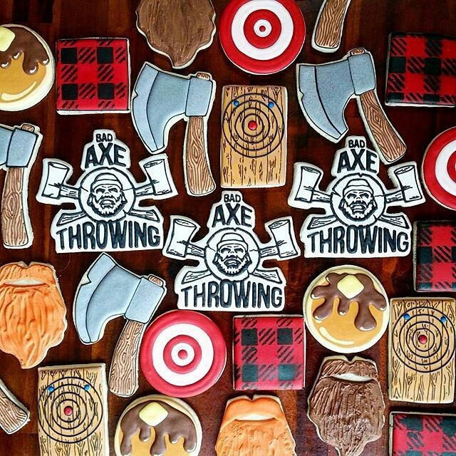 Custom cookies for Bad Axe Throwing