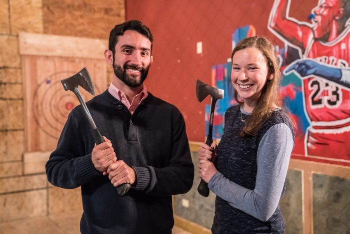 Axe throwing office party