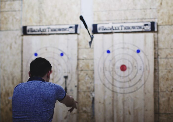 Bad Axe Throwing Kitchener with patron