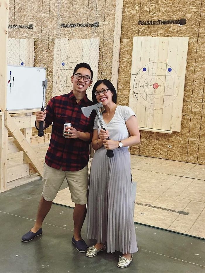 Date night at Bad Axe throwing